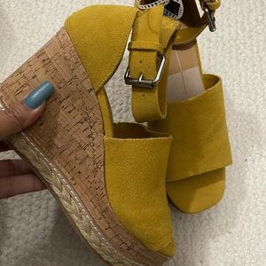 Dolce Vita Yellow Suede Wedges